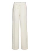 Structure Twill Wide Leg Pant Designers Trousers Wide Leg Cream Calvin Klein