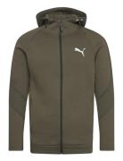 Evostripe Full-Zip Hoodie Dk Sport Sport Clothing Sport Sweatshirts & Hoodies Sport Hoodies Khaki Green PUMA