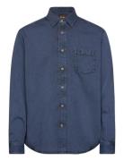 Lamboo_M Tops Shirts Denim Shirts Blue BOSS