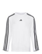 J Tr-Es 3S Ls Sport T-shirts Long-sleeved T-Skjorte White Adidas Sportswear