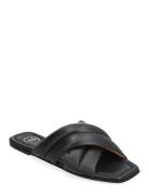 Cotti Black Nappa Designers Sandals Flat Black ATP Atelier