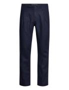 Bs Gustaf Slim Fit Chinos Bottoms Trousers Linen Trousers Navy Bruun & Stengade