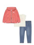 Levi's® Tee Hoodie And Jeans Set Sets Sets With Long-sleeved T-shirt Multi/patterned Levi's