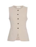 Mschmirabelle Michelle Vest Blazers Sleeveless Blazers Beige MSCH Copenhagen