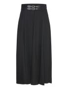 Buckle-Trim Twill Midi Skirt Skirts Knee-length & Midi Skirts Black Lauren Ralph Lauren