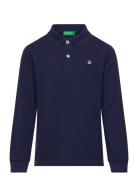 L/S Polo Shirt Tops T-shirts Polo Shirts Long-sleeved Polo Shirts Navy United Colors Of Benetton