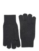 Cotton Cashmere Blend Gloves Accessories Gloves Finger Gloves Grey Tom Tailor