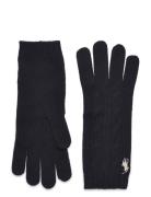 Cable-Knit Wool-Cashmere Gloves Accessories Gloves Finger Gloves Black Polo Ralph Lauren