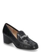 Winslet Crocodile-Embossed Leather Pump Shoes Heels Heeled Loafers Black Lauren Ralph Lauren