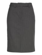 2Nd Lima - Pinstripes Skirts Knee-length & Midi Skirts Grey 2NDDAY