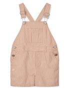 Venedict Stripe Dungaree Bottoms Dungarees Coral Liewood