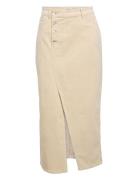 Objliva Hw Long Corduroy Skirt 135 Skirts Maxi Skirts Beige Object