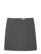 Cosy Checked Skirt Skirts Knee-length & Midi Skirts Grey Tom Tailor