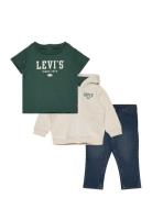 Levi's® Core 3-Piece Set Sets Sets With Long-sleeved T-shirt Green Levi's