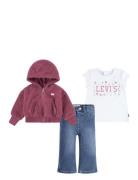 Levi's® Flare 3-Piece Set Sets Sets With Long-sleeved T-shirt Multi/patterned Levi's