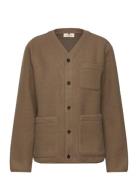 Aksigurd Boiled Wool Overshirt Tops Knitwear Cardigans Brown Anerkjendt