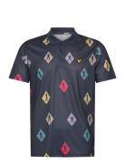 Polka Diamond Polo Shirt Sport Men Sport Clothing Sport Tops Sport Polos Sport Short-sleeved Polos Navy Lyle & Scott Sport