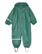 Rainwear Suit W. Fleece Outerwear Coveralls Rainwear Coveralls Green CeLaVi