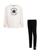 Converse Crewneck And Leggings Set Sets Sets With Long-sleeved T-shirt White Converse