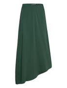 Slfjean Mw Asymetric Ankle Skirt B Skirts Maxi Skirts Green Selected Femme