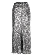 Sandra Sequin Skirt Skirts Maxi Skirts Silver MAUD