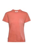 W Mer Core Ss Tee Plume Sport Women Sport Clothing Sports Tops & T-shirts Sport T-Skjorte Coral Icebreaker