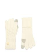 Cable Knit Glove Accessories Gloves Finger Gloves Cream Coach Accessories