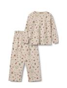 Nightwear Picoting Mila Pyjamassæt Cream Wheat