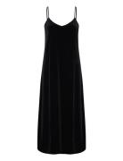 Lrl Sl.less V-Neck Long Gown Velvet Nattøj Black Lauren Ralph Lauren Homewear