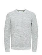 Slhvince Ls Knit Bubble Crew Neck Noos Tops Knitwear Round Necks Grey Selected Homme