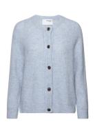 Slflulu Ls Knit Short Cardigan Noos Tops Knitwear Cardigans Blue Selected Femme