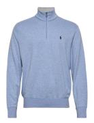 Luxury Jersey Quarter-Zip Pullover Tops Sweatshirts & Hoodies Sweatshirts Blue Polo Ralph Lauren