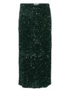 Vifaith Hw Midi Sequin Skirt/Vol Skirts Knee-length & Midi Skirts Green Vila