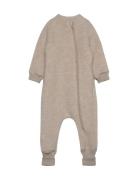 Wool Suit W Rib Outerwear Fleece Outerwear Fleece Coveralls Beige Mikk-line