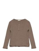 Nmmomilo Ls Nreg Top Lil Tops T-shirts Long-sleeved T-Skjorte Brown Lil'Atelier