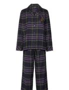 Lrl L/S Notch Collar Long Pant Pj Set Pyjamas Nattøj Black Lauren Ralph Lauren Homewear