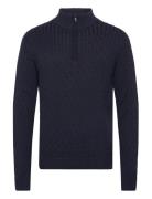 Cable 1/2 Zip Jumper Tops Knitwear Half Zip Jumpers Navy French Connection