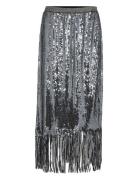 Mmmiaz Sequin Skirt Skirts Knee-length & Midi Skirts Silver MOS MOSH