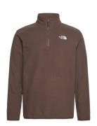 M 100 Glacier 1/4 Zip - Eu Sport Sweatshirts & Hoodies Fleeces & Midlayers Brown The North Face