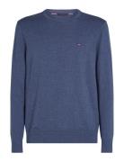 Essential Ssnl Cotton Crew Neck Tops Knitwear Round Necks Blue Tommy Hilfiger