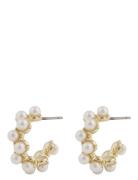 Mayfair Pearl Irregular Oval Ear G/White - Accessories Jewellery Earrings Hoops Gold SNÖ Of Sweden