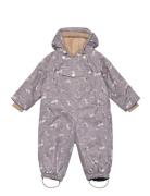 Wistang Printed Fleece Lined Snowsuit. Grs Outerwear Coveralls Snow-ski Coveralls & Sets Purple MINI A TURE