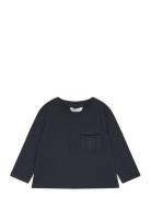 Long-Sleeved T-Shirt With Pockets Tops T-shirts Long-sleeved T-Skjorte Black Mango