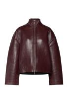 Bonded Leather Jacket Læderjakke Skindjakke Burgundy REMAIN Birger Christensen