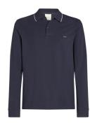 Stretch Pique Tipping Ls Polo Tops Polos Long-sleeved Navy Calvin Klein