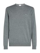 Cotton Silk Blend Cn Sweater Tops Knitwear Round Necks Grey Calvin Klein