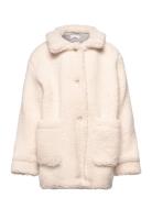 Shearling-Effect Coat Jakke Cream Mango