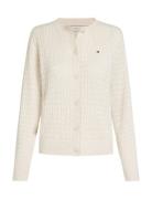 Co Cable Fine Gg C-Nk Cardi Ls Tops Knitwear Cardigans Cream Tommy Hilfiger