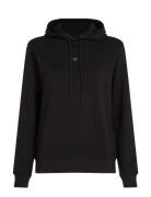 Woven Label Regular Hoodie Tops Sweatshirts & Hoodies Hoodies Black Calvin Klein Jeans