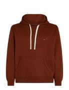 Ess Seasonal Fleece Hoody Tops Sweatshirts & Hoodies Hoodies Brown Tommy Hilfiger